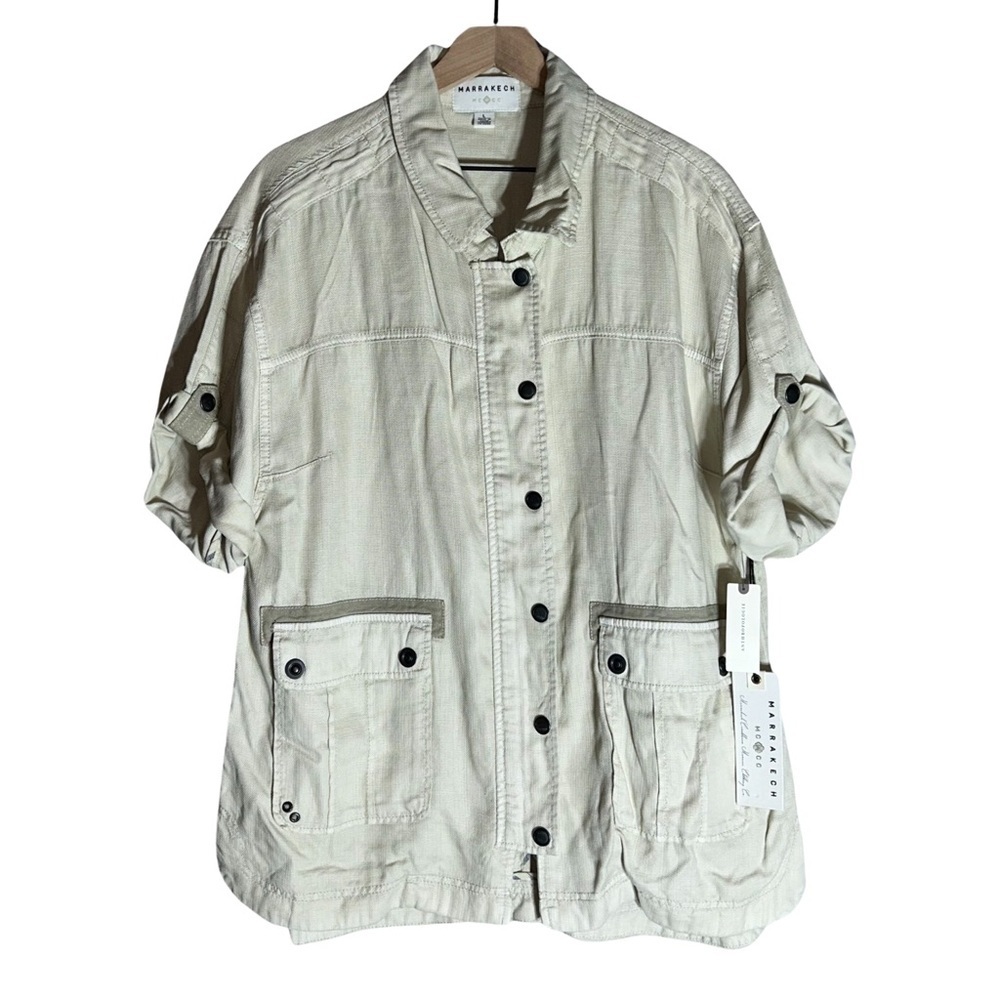 Anthropologie Marrakech Button Down Short Sleeve Jacket - Size L